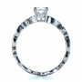  18K Gold Custom Organic Princess Cut Engagement Ring - Front View -  1251 - Thumbnail