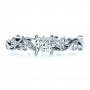  Platinum Platinum Custom Organic Princess Cut Engagement Ring - Top View -  1251 - Thumbnail