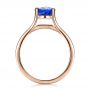 18k Rose Gold 18k Rose Gold Custom Oval Blue Sapphire Engagement Ring - Front View -  100039 - Thumbnail