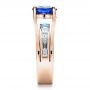 18k Rose Gold 18k Rose Gold Custom Oval Blue Sapphire Engagement Ring - Side View -  100039 - Thumbnail