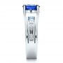  Platinum Custom Oval Blue Sapphire Engagement Ring - Side View -  100039 - Thumbnail