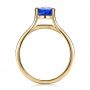 18k Yellow Gold 18k Yellow Gold Custom Oval Blue Sapphire Engagement Ring - Front View -  100039 - Thumbnail