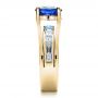 14k Yellow Gold 14k Yellow Gold Custom Oval Blue Sapphire Engagement Ring - Side View -  100039 - Thumbnail