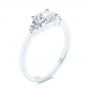  Platinum Platinum Custom Oval Diamond Cluster Engagement Ring - Three-Quarter View -  105701 - Thumbnail