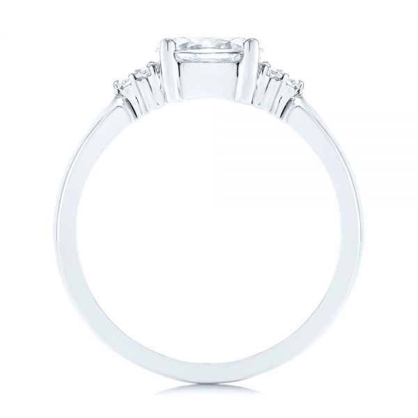  Platinum Platinum Custom Oval Diamond Cluster Engagement Ring - Front View -  105701 - Thumbnail