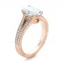 14k Rose Gold 14k Rose Gold Custom Oval Diamond Engagement Ring - Three-Quarter View -  102214 - Thumbnail