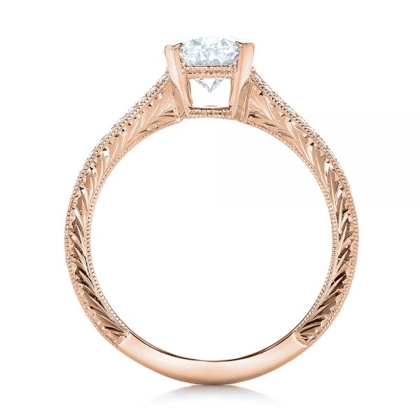 14k Rose Gold 14k Rose Gold Custom Oval Diamond Engagement Ring - Front View - 102214