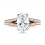 14k Rose Gold 14k Rose Gold Custom Oval Diamond Engagement Ring - Top View -  102214 - Thumbnail
