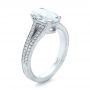  Platinum Custom Oval Diamond Engagement Ring - Three-Quarter View -  102214 - Thumbnail