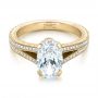 18k Yellow Gold 18k Yellow Gold Custom Oval Diamond Engagement Ring - Flat View -  102214 - Thumbnail