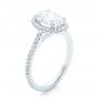 18k White Gold 18k White Gold Custom Oval Diamond And Halo Engagement Ring - Three-Quarter View -  102607 - Thumbnail