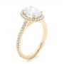 14k Yellow Gold 14k Yellow Gold Custom Oval Diamond And Halo Engagement Ring - Three-Quarter View -  102607 - Thumbnail