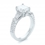  Platinum Custom Pave Diamond Engagement Ring - Three-Quarter View -  103610 - Thumbnail