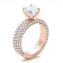 14k Rose Gold 14k Rose Gold Custom Pave Diamond Engagement Ring - Three-Quarter View -  100770 - Thumbnail