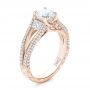 14k Rose Gold 14k Rose Gold Custom Pave Diamond Engagement Ring - Three-Quarter View -  101681 - Thumbnail