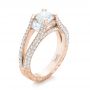 18k Rose Gold 18k Rose Gold Custom Pave Diamond Engagement Ring - Three-Quarter View -  102796 - Thumbnail