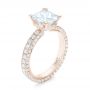18k Rose Gold 18k Rose Gold Custom Pave Diamond Engagement Ring - Three-Quarter View -  103358 - Thumbnail