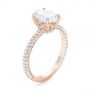 18k Rose Gold 18k Rose Gold Custom Pave Diamond Engagement Ring - Three-Quarter View -  104689 - Thumbnail