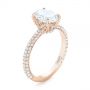 18k Rose Gold 18k Rose Gold Custom Pave Diamond Engagement Ring - Three-Quarter View -  104689 - Thumbnail