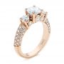 14k Rose Gold 14k Rose Gold Custom Pave Diamond Engagement Ring - Three-Quarter View -  104849 - Thumbnail