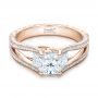 18k Rose Gold 18k Rose Gold Custom Pave Diamond Engagement Ring - Flat View -  101681 - Thumbnail