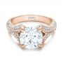 14k Rose Gold 14k Rose Gold Custom Pave Diamond Engagement Ring - Flat View -  102176 - Thumbnail