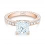 14k Rose Gold 14k Rose Gold Custom Pave Diamond Engagement Ring - Flat View -  103358 - Thumbnail