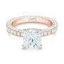 14k Rose Gold 14k Rose Gold Custom Pave Diamond Engagement Ring - Flat View -  103358 - Thumbnail
