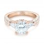 18k Rose Gold 18k Rose Gold Custom Pave Diamond Engagement Ring - Flat View -  103610 - Thumbnail