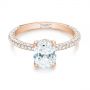 14k Rose Gold 14k Rose Gold Custom Pave Diamond Engagement Ring - Flat View -  104689 - Thumbnail