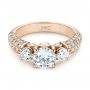 14k Rose Gold 14k Rose Gold Custom Pave Diamond Engagement Ring - Flat View -  104849 - Thumbnail