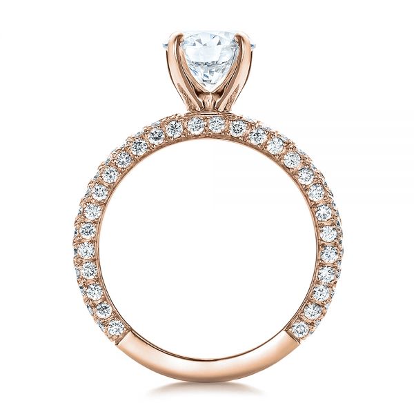 14k Rose Gold 14k Rose Gold Custom Pave Diamond Engagement Ring - Front View - 100770