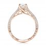 14k Rose Gold 14k Rose Gold Custom Pave Diamond Engagement Ring - Front View -  101681 - Thumbnail