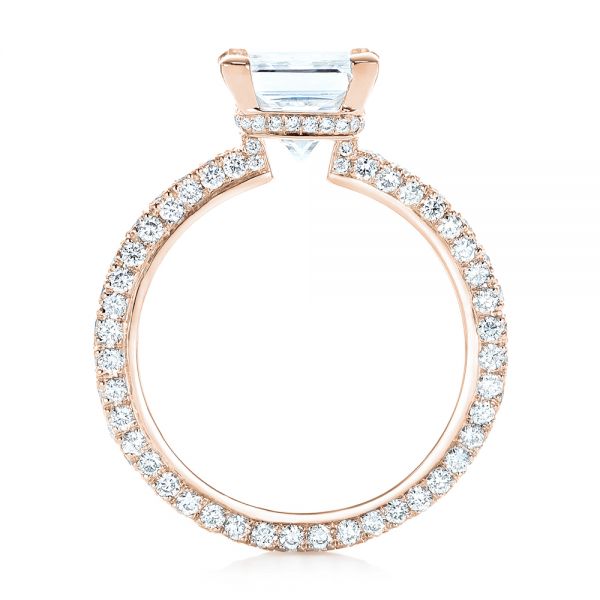 18k Rose Gold 18k Rose Gold Custom Pave Diamond Engagement Ring - Front View - 103358