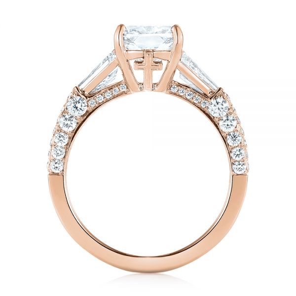 18k Rose Gold 18k Rose Gold Custom Pave Diamond Engagement Ring - Front View -  103610