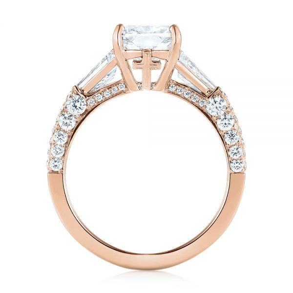14k Rose Gold 14k Rose Gold Custom Pave Diamond Engagement Ring - Front View - 103610