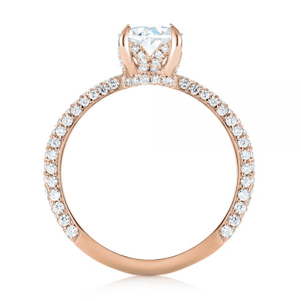 18k Rose Gold 18k Rose Gold Custom Pave Diamond Engagement Ring - Front View - 104689