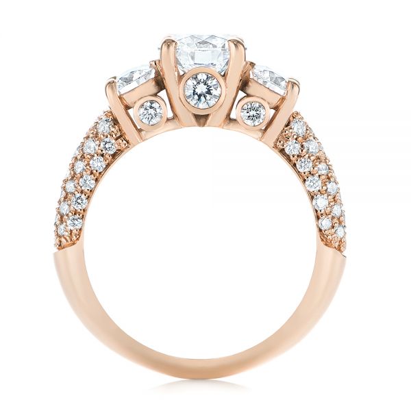 14k Rose Gold 14k Rose Gold Custom Pave Diamond Engagement Ring - Front View -  104849