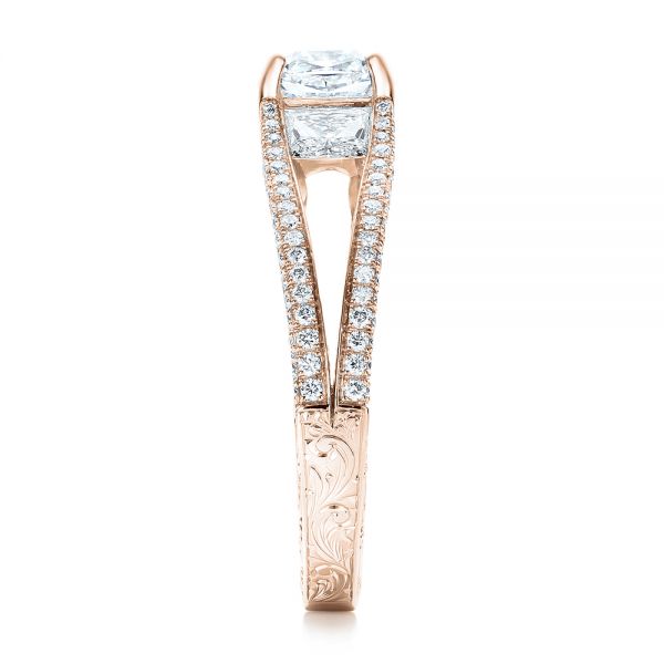 14k Rose Gold 14k Rose Gold Custom Pave Diamond Engagement Ring - Side View -  101681