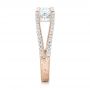 18k Rose Gold 18k Rose Gold Custom Pave Diamond Engagement Ring - Side View -  102796 - Thumbnail