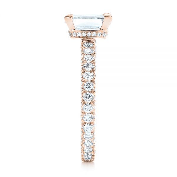 18k Rose Gold 18k Rose Gold Custom Pave Diamond Engagement Ring - Side View -  103358