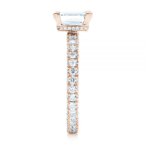 18k Rose Gold 18k Rose Gold Custom Pave Diamond Engagement Ring - Side View - 103358