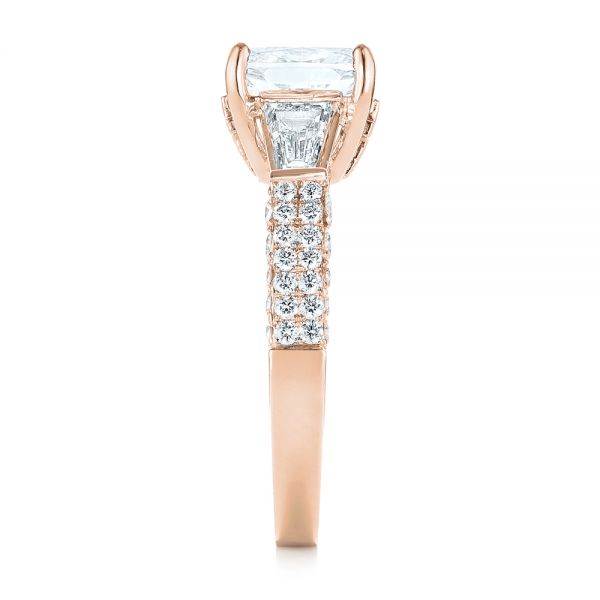 14k Rose Gold 14k Rose Gold Custom Pave Diamond Engagement Ring - Side View - 103610