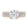 18k Rose Gold 18k Rose Gold Custom Pave Diamond Engagement Ring - Top View -  100770 - Thumbnail