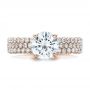 14k Rose Gold 14k Rose Gold Custom Pave Diamond Engagement Ring - Top View -  100770 - Thumbnail