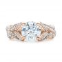 18k Rose Gold 18k Rose Gold Custom Pave Diamond Engagement Ring - Top View -  100835 - Thumbnail