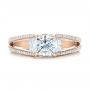 18k Rose Gold 18k Rose Gold Custom Pave Diamond Engagement Ring - Top View -  101681 - Thumbnail