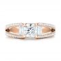 14k Rose Gold 14k Rose Gold Custom Pave Diamond Engagement Ring - Top View -  102796 - Thumbnail