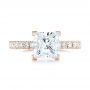 18k Rose Gold 18k Rose Gold Custom Pave Diamond Engagement Ring - Top View -  103358 - Thumbnail