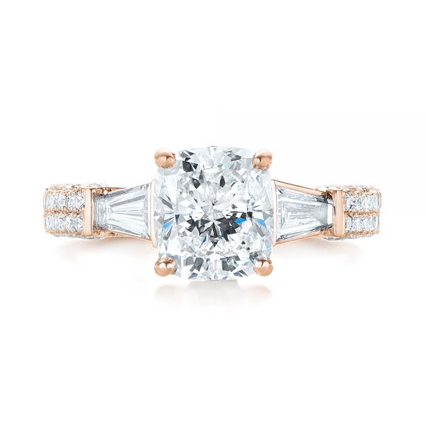 18k Rose Gold 18k Rose Gold Custom Pave Diamond Engagement Ring - Top View -  103610